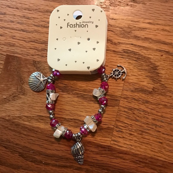 A Girl Thing Jewelry - 🏝NWT Summer Stretchy Seashell Bracelet (Pink)🏝